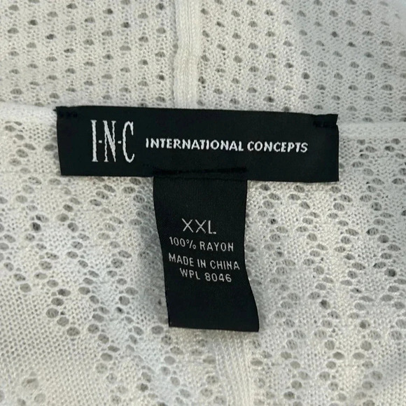 INC International Concepts White Open Drape Asymmetrical Cardigan Sweate… - Picture 2 of 6